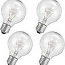 RESISPA （4 Pack G25 Globe Light Bulbs – 60 W Incandescent Light Bulb, G25 Double Life Globe Bulb,2700K Soft White, E26 Base, Dimmable – Crystal Clear Vanity Bulbs