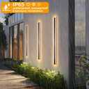47 Inch Long Outdoor Wall Lights 3000K Black Exterior Light Fixtures Wall Mount Modern Porch Lights Sconce Long LED Modern Outdoor Wall Sconce for House Front Door