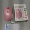memzuoix 2.4G Wireless Mouse, 1400 DPI Mobile Optical Cordless Mouse with USB Receiver, Portable Computer Mice for Laptop, PC, Desktop, MacBook, 5 Buttons (Pink)