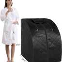 ZONEMEL Portable Infrared Sauna, 1 Person at Home Full Body Sauna, Individual Home Spa Tent with Heating Foot Pad, Upgraded Sauna Chair (L 27.6 x W 31.5 x H 37.8, Black)