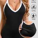 Women's Racerback Workout Tank Top -Color Block - Slim Fit V-Neck Ribbed Sleeveless Camisole for Yoga & Gym (Black, S)