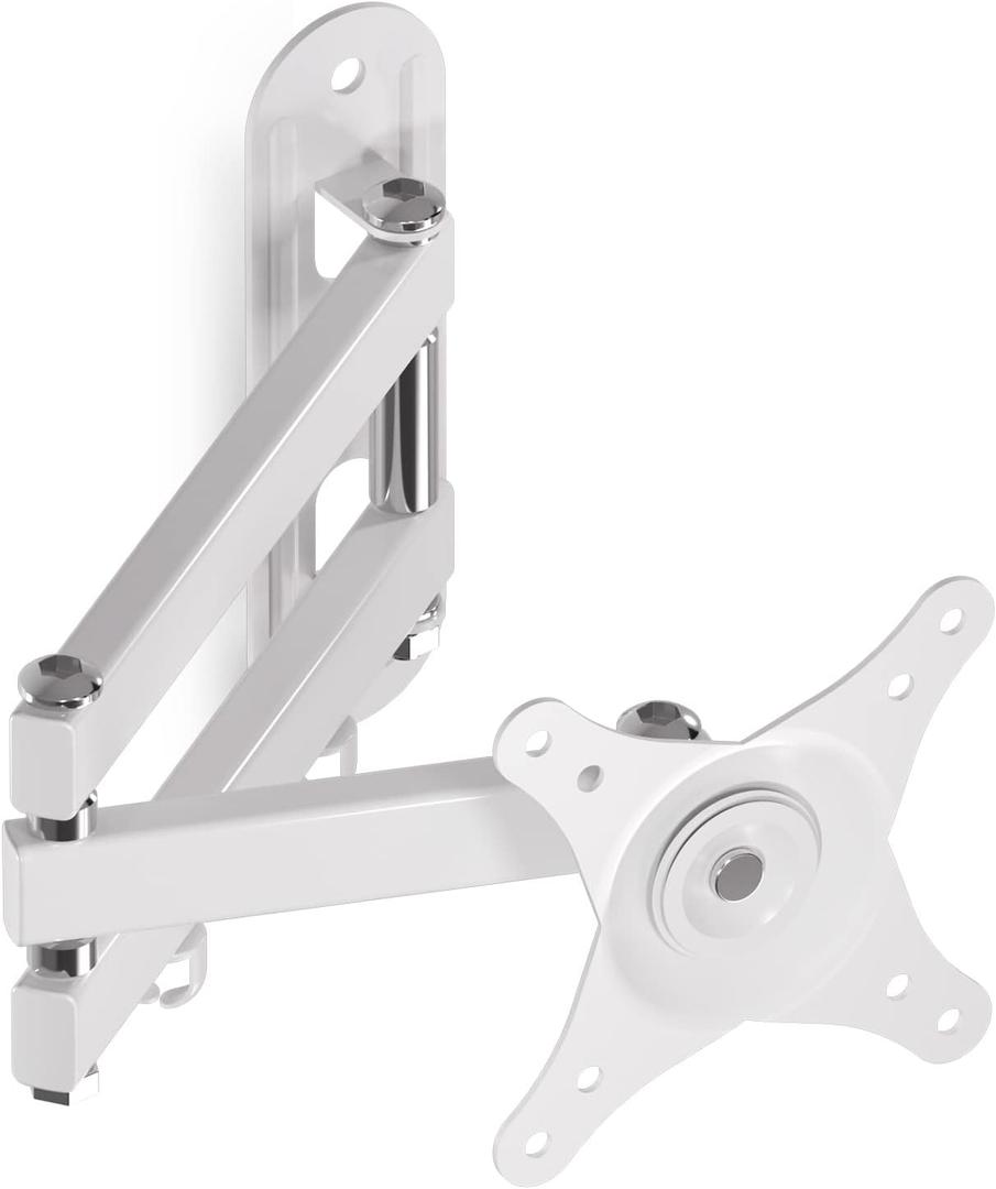 Suptek TV Wall Mount Swivel Tilt Rotation Full Motion Adjustable Articulating for Most 15-32 inch LED, LCD Monitor Wall Mount VESA 75,100, White (MA2720W)