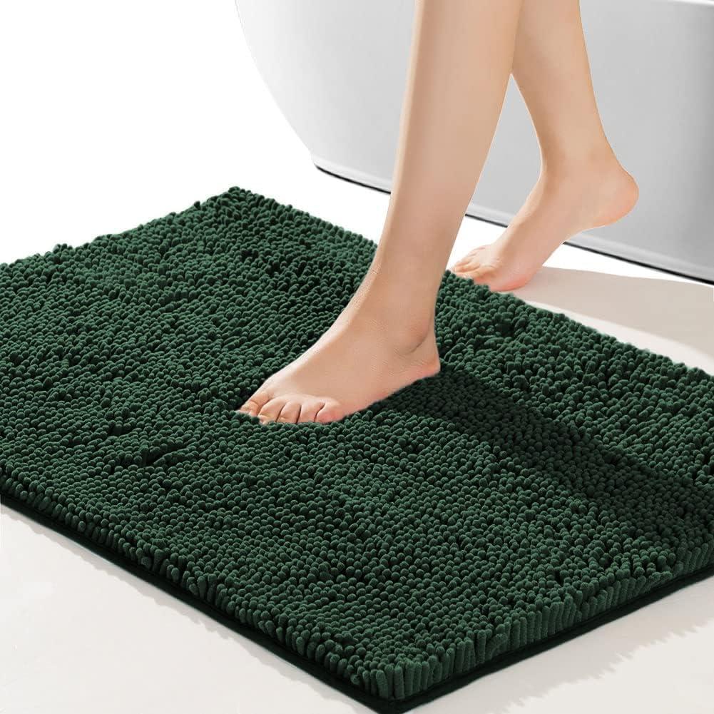 SONORO KATE Bathroom Rug,Non-Slip Bath Mat,Soft Cozy Shaggy Thick Bath Rugs for Bathroom,Plush Rugs for Bathtubs,Water Absorbent Rain Showers and Under The Sink (Green, 44"26")