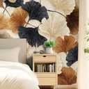 Ginkgo Leaf Removable Self-Adhesive Wallpaper for Bedroom & Living Room Decor 17.7236 Inch,Waterproof Wall Covering for Accent Walls, Apartment, Nursery (Solid color01)
