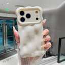 XIZYO for iPhone 17 Pro Case 6.3 Inch Cute Wave Pattern Aesthetic Phone Case 3D Curly Wavy Shape Plating Glitter Bling for Women Girls Soft Bumper Silicone Shockproof Cover, Cream Beige