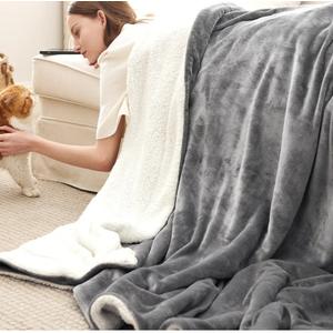 Bedsure GentleSoft Sherpa Fleece Blankets King Size for Bed - Thick and Warm Throw for Women and Men, Non-Heated, Soft Fuzzy Plush King Blanket for Winter, Grey 50x60