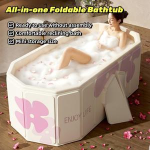Foldable Bathtub for Adult 59'in Foldable Collapsible tub Portable Bathtub for Bathroom Folding SPA Tub for Shower Stall, Ideal for Small Spaces Folding Tub (Golden, XXL: 59"L x 33.8"W x 21.6"H)