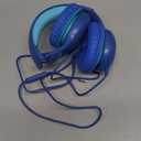 Kids Headphones Wired with Microphone, USB Type C Headphones for Kids Girls Boys with Cord/LED Lights/85/94dB Volume Limit, Portable Over Ear Headphones for School/Travel/Tablet/iPad (Blue)