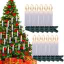 Minetom Christmas Candle String Lights, 48FT 50 LED Candle Lights for Indoor Outdoor, Connectable Flameless Candle Lights with Clips for Xmas Tree Holiday Seasonal Celebration Decoration, Warm White