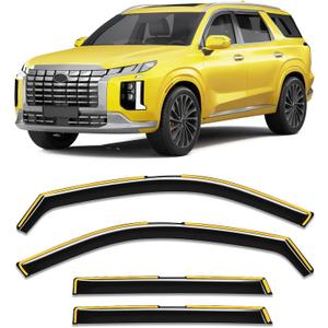 in-Channel Window Rain Guard for Fit for Hyundai Palisade 2020 2021 2022 2023 2024 2025 Rain Guards Side Window Visors Low Profile Vent Visor Window Deflectors Vent Shades Car Accessories