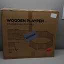 Foldable Wooden Playpen-61"x61"x25"-Large Baby Gate Playpen with Child-Proof Lock-Easy Assembly, Portable Design for Babies & Toddlers- Shape& Size Adjustable Baby Fence Play Area(Wood, 8 Panel)