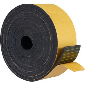 TORRAMI Adhesive Solid Neoprene Rubber Strips 1/8 (.125) inch Thick X 2 inch Wide X 10 Feet, for DIY Weather Stripping, Gasket, Seal, Pads, Crafts, Supports