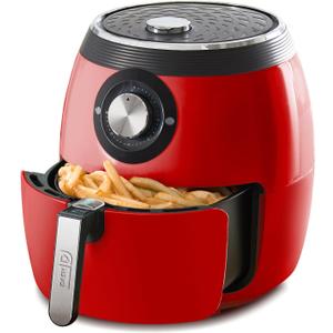 Dash Deluxe Air Fryer - Adjustable Temperature Control & Auto Shut-Off Feature - AirCrisp Technology - Spacious Nonstick Basket - 1700 Watt - 6 Quarts - Red