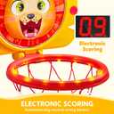 SYNCFUN Mini Basketball Hoop LED Scoring Indoor Hoop with 2 Balls, Indoor Adjustable Height Basketball Hoop, Space-Saving, Christmas Birthday Gifts Toy for Boy Girl Over 18 Months