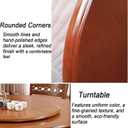 Large Lazy Susan Turntable Wooden Round Tray Rotating for Dining Table Top | Centerpiece Silent Smooth SpinBy Hand Kitchen Turntable Organizer, Easy to Clean (Black, 35.4 in)