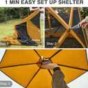 EVER ADVANCED Pop up Gazebo Tent for Backyard, 11.5 x 9.8 ft, Instant Screened Tent Screen House Canopy with Netting, Orange