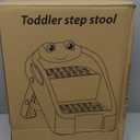 Toddler Step Stool, Easy to Fold Step Stools for Toddlers with Non-Slip Surface & Alphabet Patterns, Lightweight & Cute Kids Step Stool for Potty Training, Bathroom Sink, and Bedroom, Gray