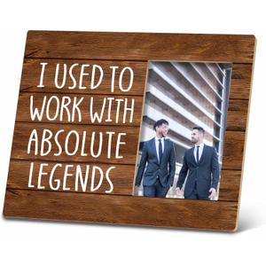 SRADMO Retirement Gifts, Retirement Gifts For Women Men, The Legend Has Retired, Leaving Job Gifts, Gift For Boss Leaving, I Used To Work With Absolute Legends 10x8 Inch Wooden Tabletop Photo Frame