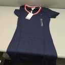 Tommy Hilfiger Women's Short Sleeve Cotton V-Neck T-Shirt Dress Casual Dress Loose Fit (Blue, XS)