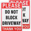 2 Pack Please Do Not Block Driveway Sign, 14"x 10" .040 Rust Free Aluminum – Reflective, UV Protected and Weatherproof