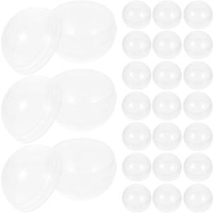 ARTIBETTER 50pcs 32mm (1.25") Clear Vending Machine Capsules, Crystal Clear Empty Prize Balls, Fillable Snap-Tight Round Capsules for Gumball Machine, Claw Machine, Classroom Prizes, Bead Storage