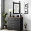 Farmhouse Bathroom Mirror for Over Sink 22x32 Black, Rustic Western Barn Decor Bathroom Vanity Mirror, Wall Mirror for Bathroom, Living Room, Bedroom, Entryway