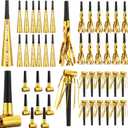 48pcs New Years Eve Noise Makers 2026 New Years Eve Party Whistles, Horns, Blowouts Set for Adults Party Decor Supplies(Gold,Curly Whistle)