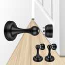 Magnetic Door Stop - Heavy Duty Door Stopper, Premium Stainless Steel, Anti-Rust, Suitable for Various Door Types, Wall & Floor Mount, 2 Pack (2, Black)
