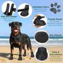Dog Shoes for Hot Pavement & Snow - Waterproof, Non-Slip Dog Booties with Adjustable Straps. Breathable & Easy-Clean Paw Protectors, Easy ON/Off for Beach, Hiking All Seasons (Black, L)