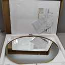 MOON MIRROR Gold Oval Pivot Mirror for Wall Mounted Bathroom Vanity, Metal Framed Tilting (23.75" x 28")