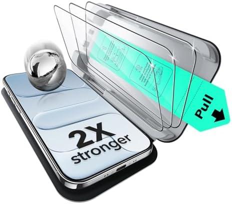 ESR 3 Pack for iPhone Air Screen Protector, Military-Grade Shatterproof, 9H Hardness, Full Coverage Tempered Glass for iPhone 17 Air with Ultra Fit Tray