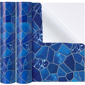 Nuanchu Vinyl Pool Liner Patch Self-Adhesive PVC Repair Patch for Swimming Pools Inflatable Boat(Marble,12 x 80 Inch)