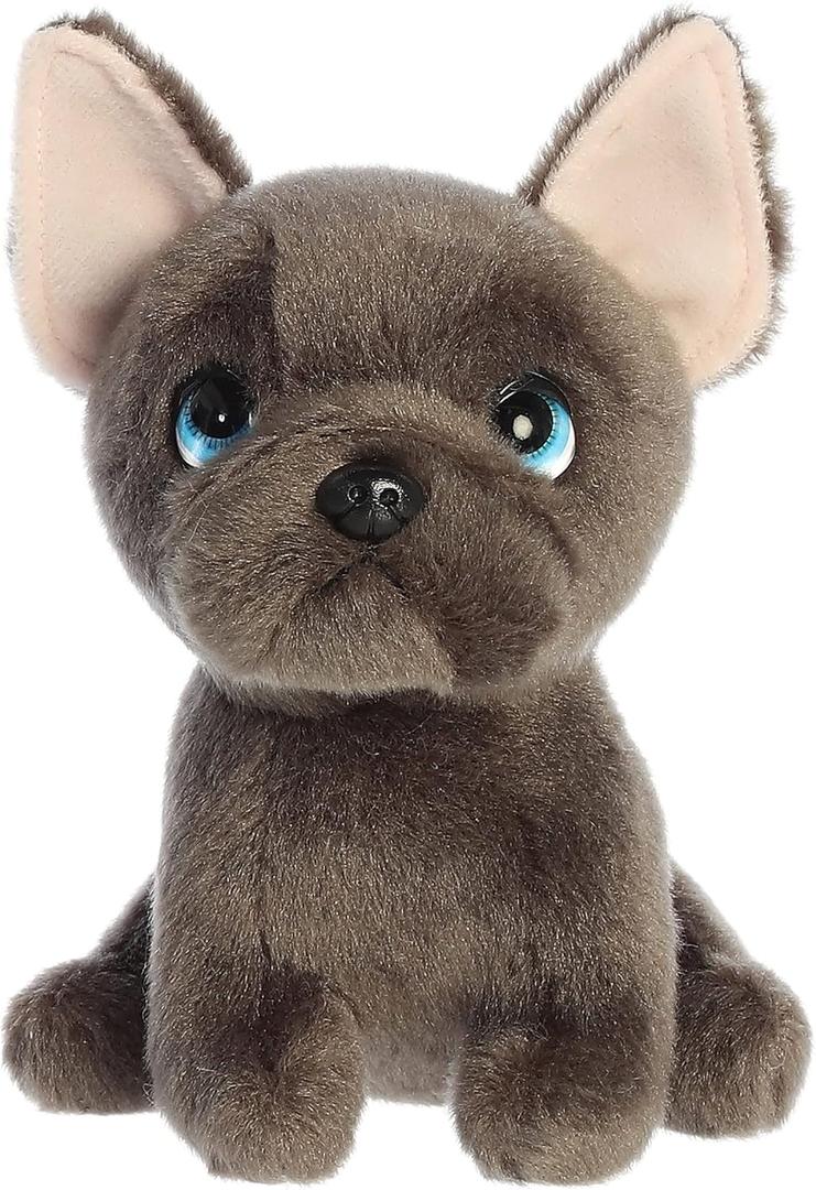 Aurora Expressive Petites Bonbon French Bulldog Stuffed Animal - Emotional Connection - Loving Companions - Gray 7 Inches