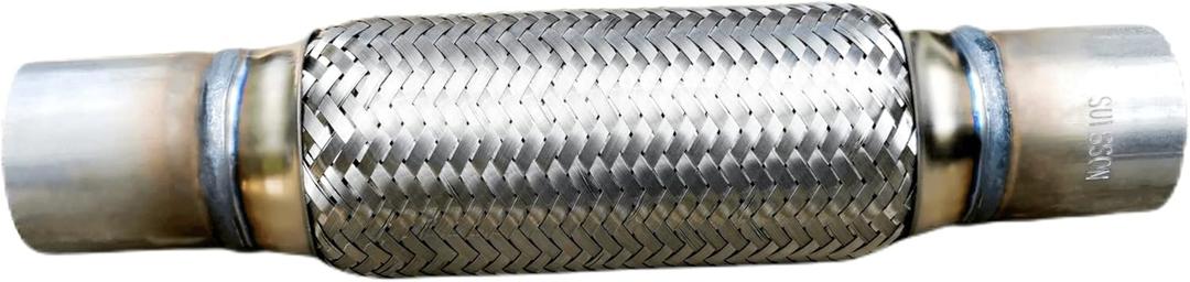 Exhaust Flex Pipe Universal Type 100% Stainless Steel For Heavy Duty and Cars (1 PC, 2X8X12)