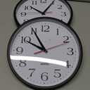 HIPPIH 2 Pack Silent Wall Clock, 10 Inch Non Ticking Quiet Digital Sweep Decorative Battery Operated Wall Clocks for Living Room Bedroom Kitchen School Office Decor, Black (With Red Second Hand)