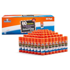 Elmer's Disappearing Purple School Glue Sticks, Washable, 7 Grams, 60 Count - Back to School Supplies, Classroom Pack, #1 Teacher Brand
