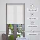 AOSKY Cordless Roller Shades for Windows Light Filtering Shades with 5% Openness Solar Screen Semi Sheer Roller Blinds UV Protection for Office and Home. Easy to Install 30" W x 72" H (White)