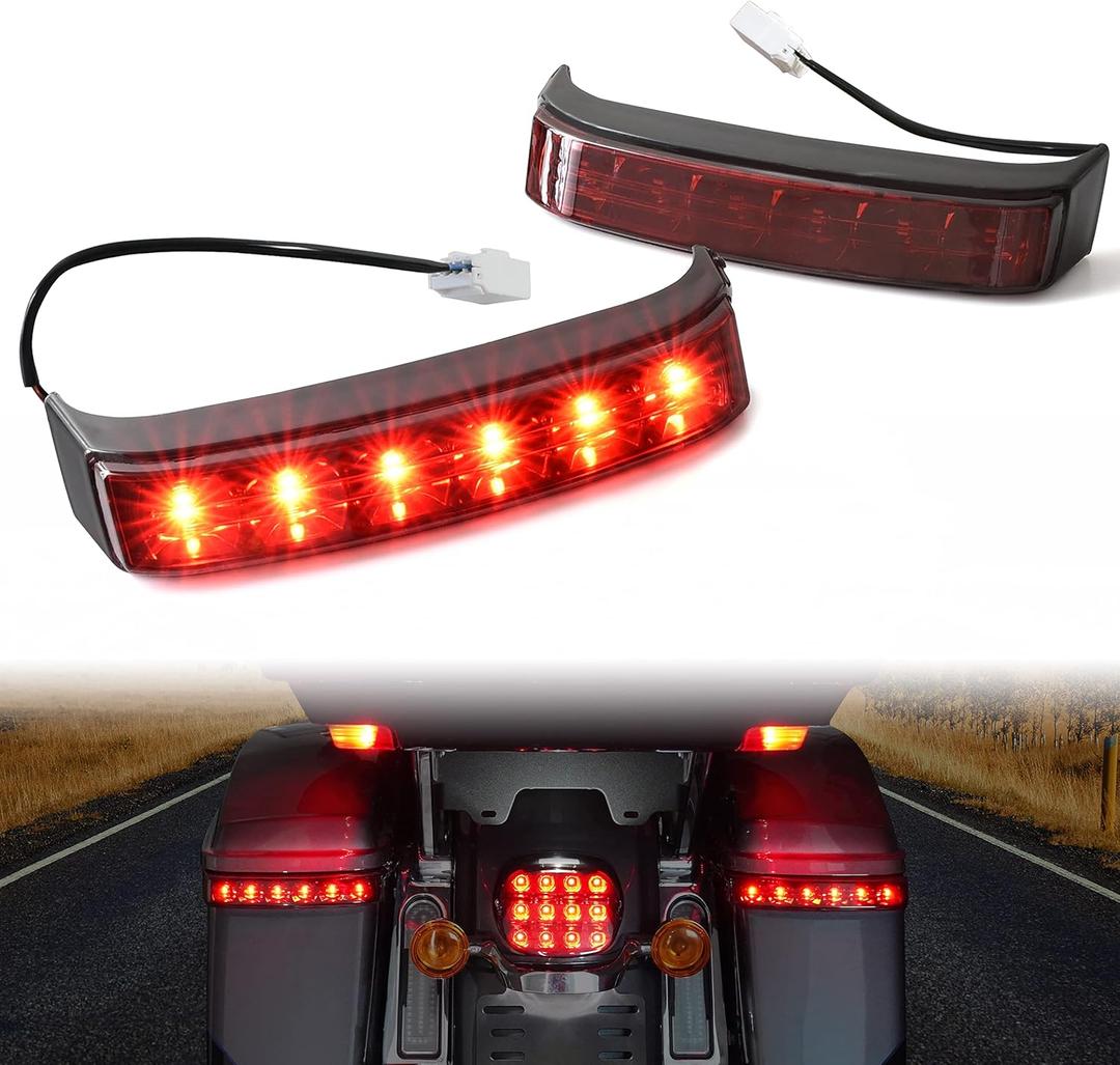 VEISUTOR LED Saddlebag Housing Tail Lights Run Brake Turn Signal Lights Lamps for Harley Touring Street Road Glide CVO Electra Glide Ultra Classic Ultra Limited CVO 2014-2022 (2PCS, Red Lens)
