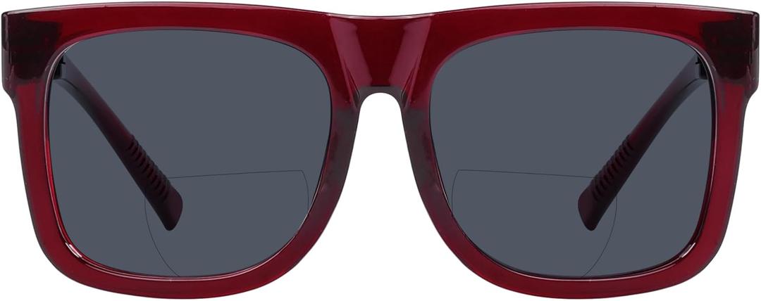 Eyekepper Oversize Bifocal Reading Sunglasses with Metalless Screwless Spring Hinges for Wide Face