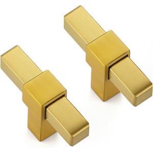 10 Pack Gold Cabinet Knobs 2 Inch - Brushed Brass Drawer Knobs Single Hole Gold Hardware Drawer Pulls for Kitchen Cabinets and Dressers