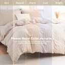Queen Comforter Set - 7PCS Bed in a Bag, Seersucker Bedding Set, Beige