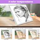 YINGWOND Wireless Rechargeable A3 Light Pad with Carry Bag,Diamond Art Light Board 2500mAh Battery,3 Color Temperatures and Stepless Dimming,Light Box for Tracing,Diamond Painting,Weeding Vinyl