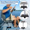 Boat SeatBase, Universal Mounting Platform for Marine Vessels, Black Metal, 7 x 7, Pre-Drilled Holes, Corrosion Resistant, Easy Installation - Universal Fit for Most Boat Seats