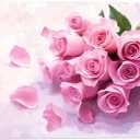 Floral Canvas Wall Art Pink Roses with Petals Painting Modern Pink Romantic Home Decor Picture for Bathroom Bedroom(Artwork-01, 36"x24")