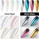 5 x Trial Size Chrome Nail Powder for Nail Art 0.2g - 1 Jar Mirror Holographic Mermaid Pigment for Dip Powder Nails, Acrylic Nails, Resin Art, Manicure (Purple)