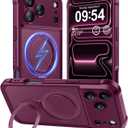 MOCCA Design for iPhone 17 Pro Max Case, Compatible with Magsafe [Premium Invisible Magnetic Ring Stand] [Military Drop Protection] Full Camera Guard Translucent Matte Slim Phone Cover 6.9",Red