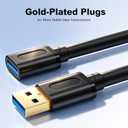 USB 3.0 Extension Cable 15Ft, USB 3.0 Male to Female Lead with Signal Amplification Active Cord for Printers, Keyboards, Game Console, Loudspeakers, Scanners, Displays, Headsets(5M/15Ft)