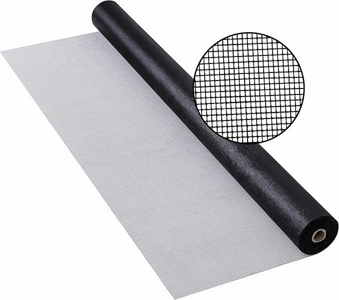 Window Screen Mesh for House Durable Fiberglass Mesh Screen Roll 60 Inch x100 Feet Door Repair Kit Easy to Install Suitable for Windows, Doors and Porches