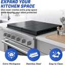 Stainless Steel Gas Stove Top Cover, Multi-functional Noodle Board, Cooktop Cover for Expanding Kitchen Space, Robust and Durable, 15"x 22"x3.2" (2, Black), 21.6"L x 2.6"W