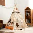 Teepee Tent for Kids, Play Tent with Padded Mat & Star Lights, Indoor Play Tent for Girls & Boys, Desert Camel